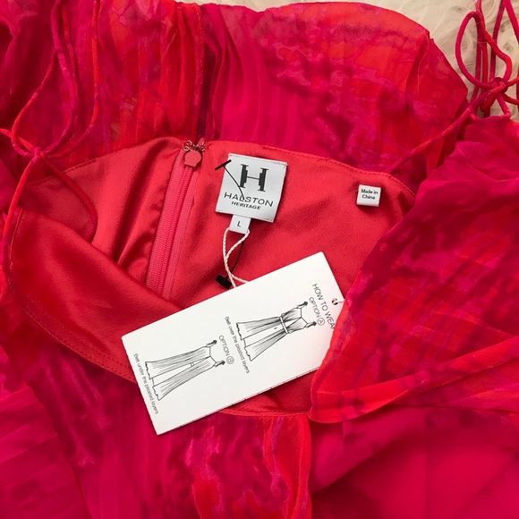 HALSTON HERITAGE V-Neck Mini Dress - Picture 2 of 5